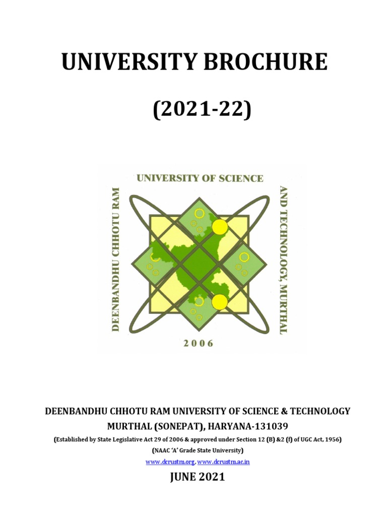 DCRUST University Brochure 2021-22 | PDF | Libraries | Engineering