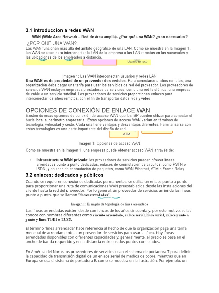 Introducción a Redes WAN y Conexiones | PDF | Red de área amplia | Red ...