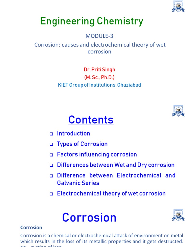 03 Introduction of Corrosion and Electrochemical Theory PDF