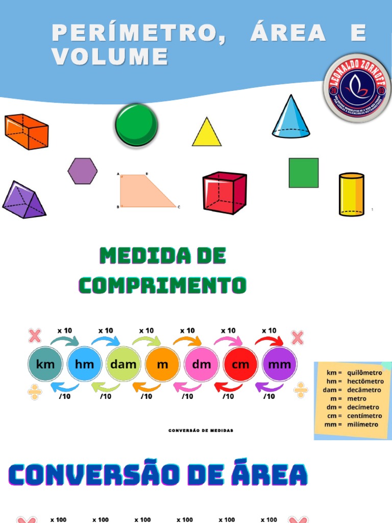 Perímetro, área e volume | PDF | Triângulo | Geometria Elementar