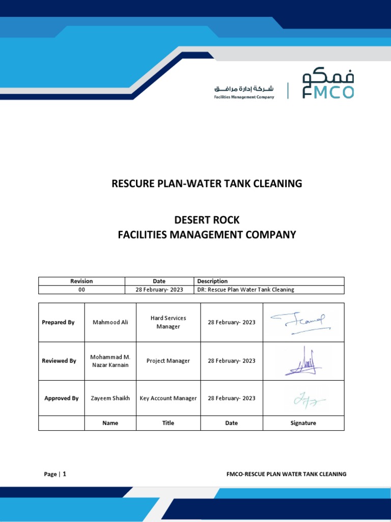 DR - Rescue Plan Water Tank Cleaning (002) Rev-With Layout | PDF ...