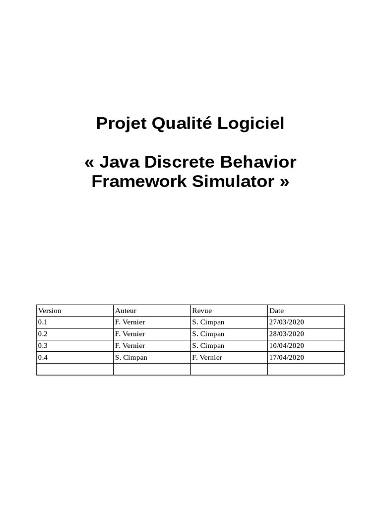 Simulateur Comportement Java : Projet Qualité | PDF | Java (Langage de ...