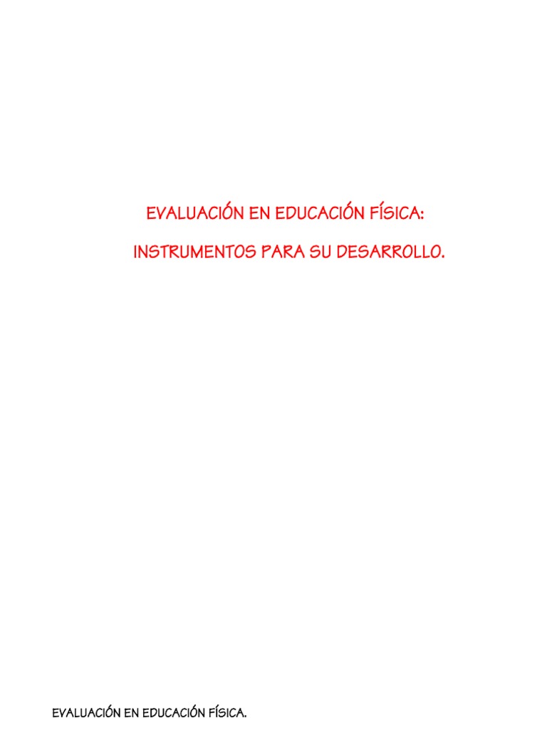 Evaluacion Educacion Fisica Preescolar | PDF | Evaluación | Aprendizaje