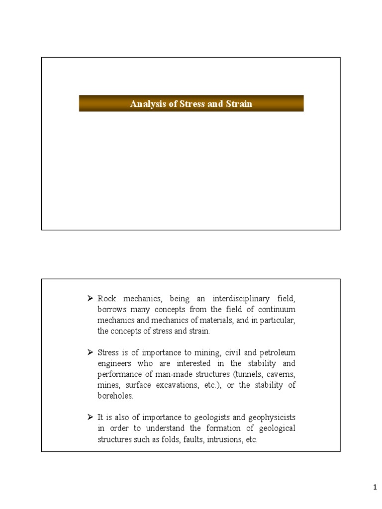 Stress and Strain Analysis in Rock Mechanics | PDF | Young's Modulus ...