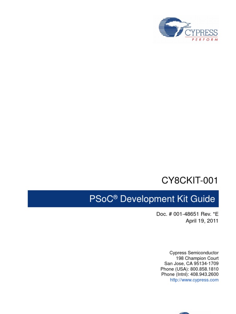 CY8CKIT-001 PSoC Development Kit Guide | PDF | Installation (Computer ...