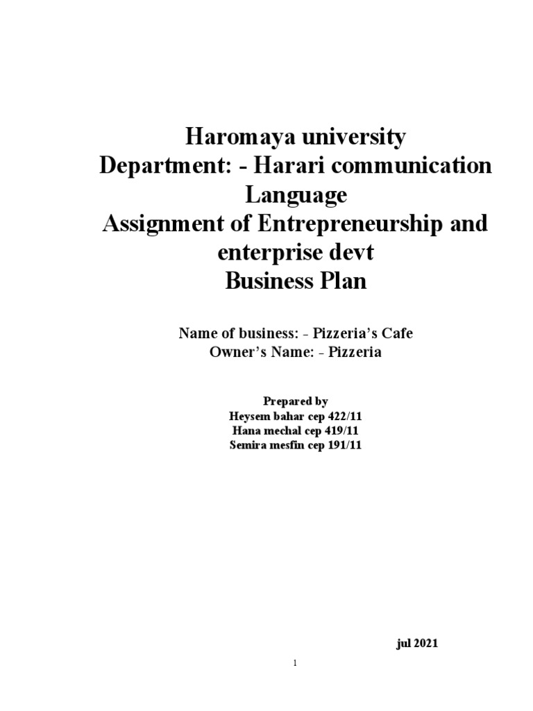 content of business plan project proposal