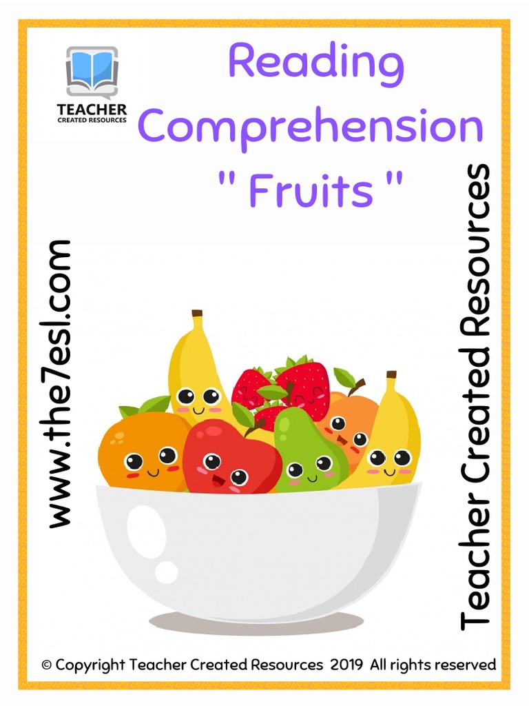 Reading Comprehension Fruits Part 2 Copyright Teacher Created Resources ...