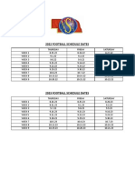 2022-2023 Football Schedule Dates