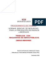 Normas Básicas de Seguridad en Trabajos Con Maquinaria de Obras Publicas - Obras Menores