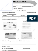 Fichas de Trabalho 2 (3º ano)