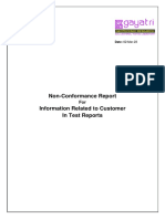 Non-Conformity Report For Customer Information in Reports