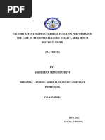 Factors Affecting Procurement Function Performance: The Case of Ethiopian Electric Utility, Arba Minch District, SNNPR