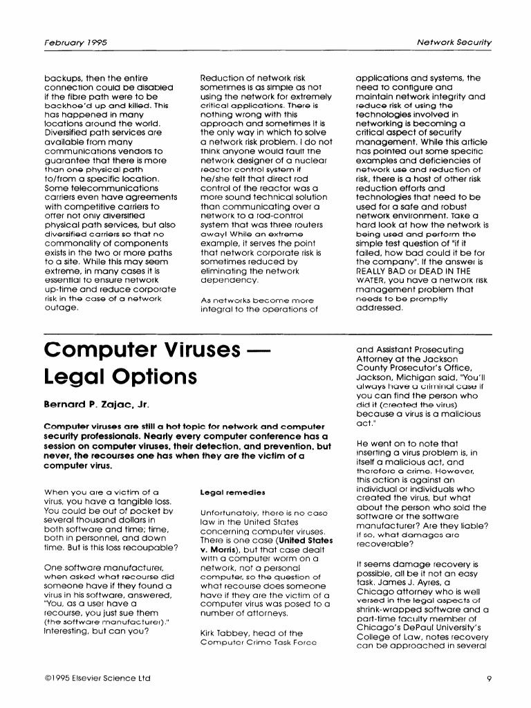 Computer Viruses - Legal Options | PDF | Computer Network | Legal Liability