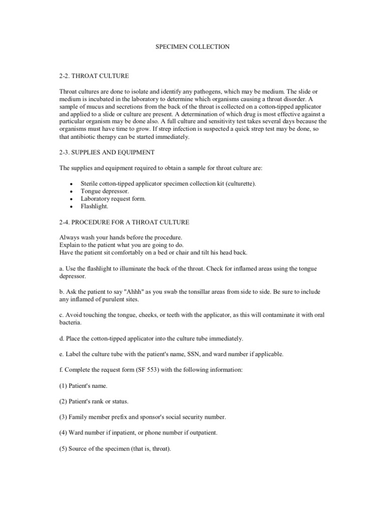 Specimen Collection PDF