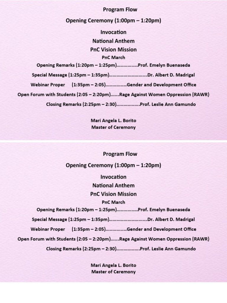 Gender Equality Webinar Program | PDF