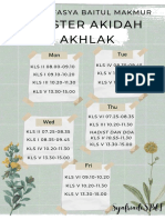 Green White Minimalist Florist School Timetable Poster