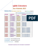 2023 Class Schedule