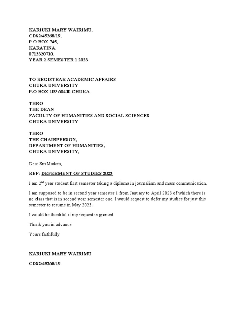 Deferment PDF