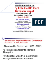 Mercury Free Health Care Initiaves in Nepal: Country Presentation On