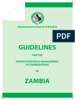 2020 Revised Guidelines For The Administration and Management of Examinations in Zambia