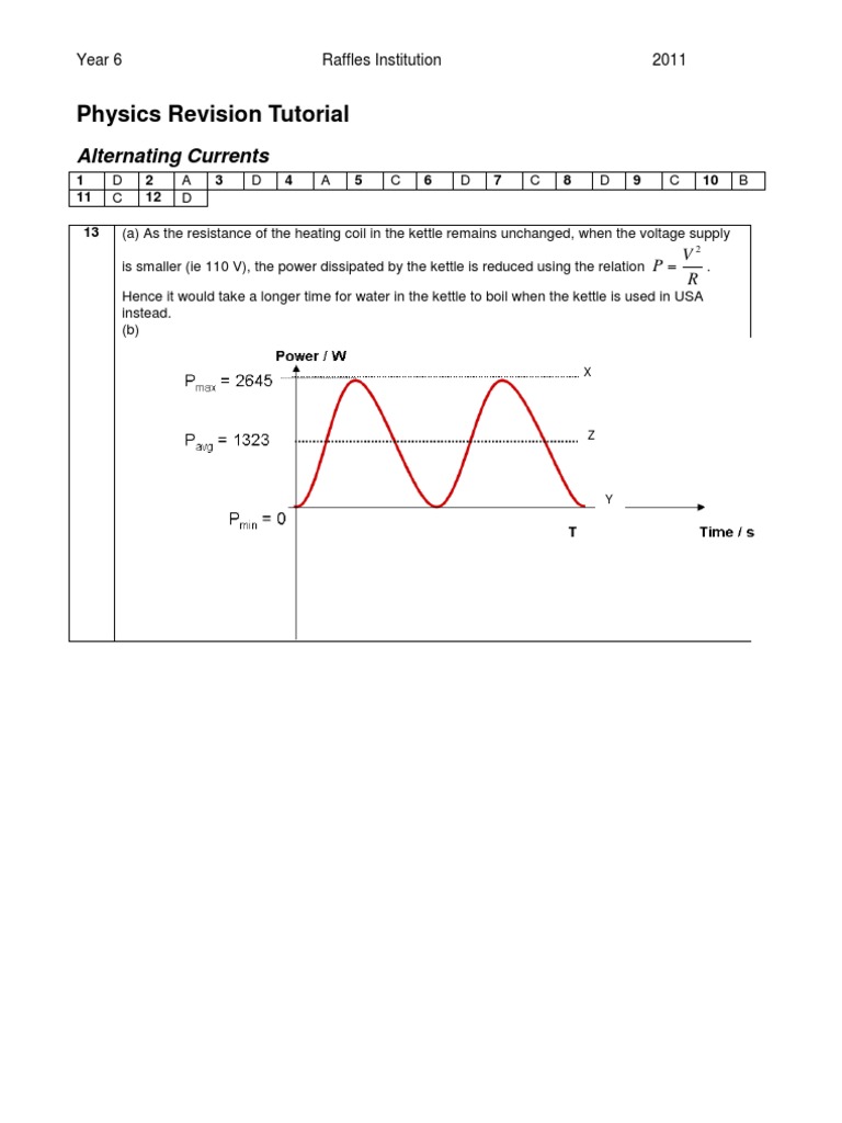 Alternating Currents Solutions | PDF | Science & Mathematics