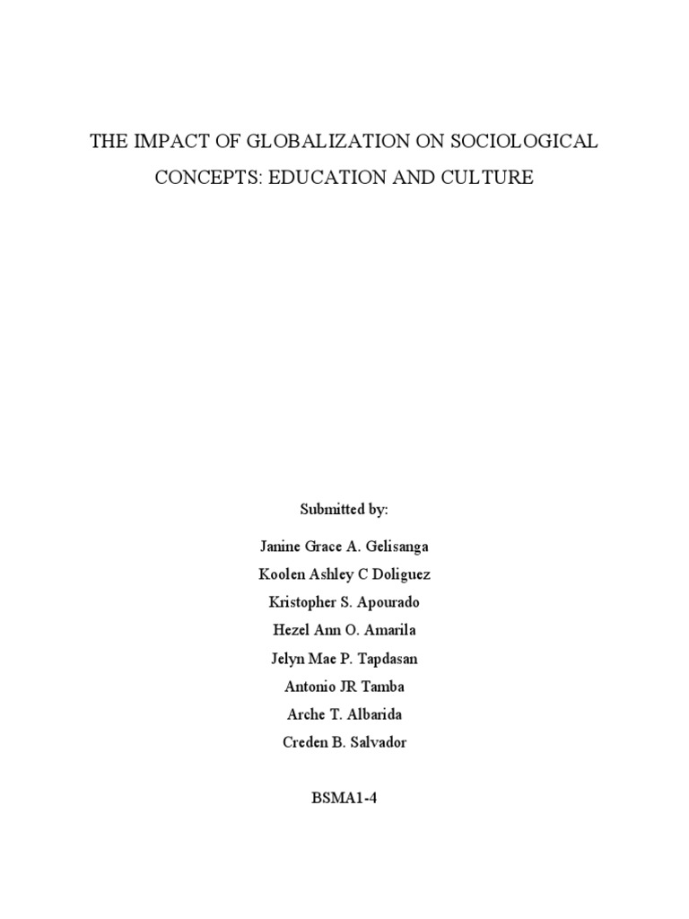 Globalization's Effects on Education & Culture | PDF | Globalization ...