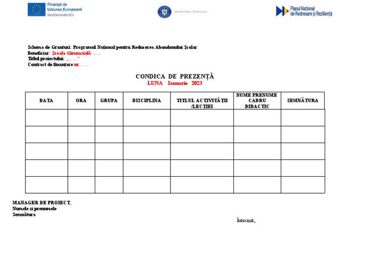 Model Condica Pnras | PDF