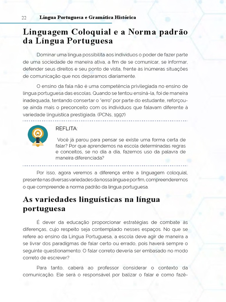 3 Linguagem Coloquial e a Norma