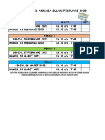 JADWAL KAIRA FEB