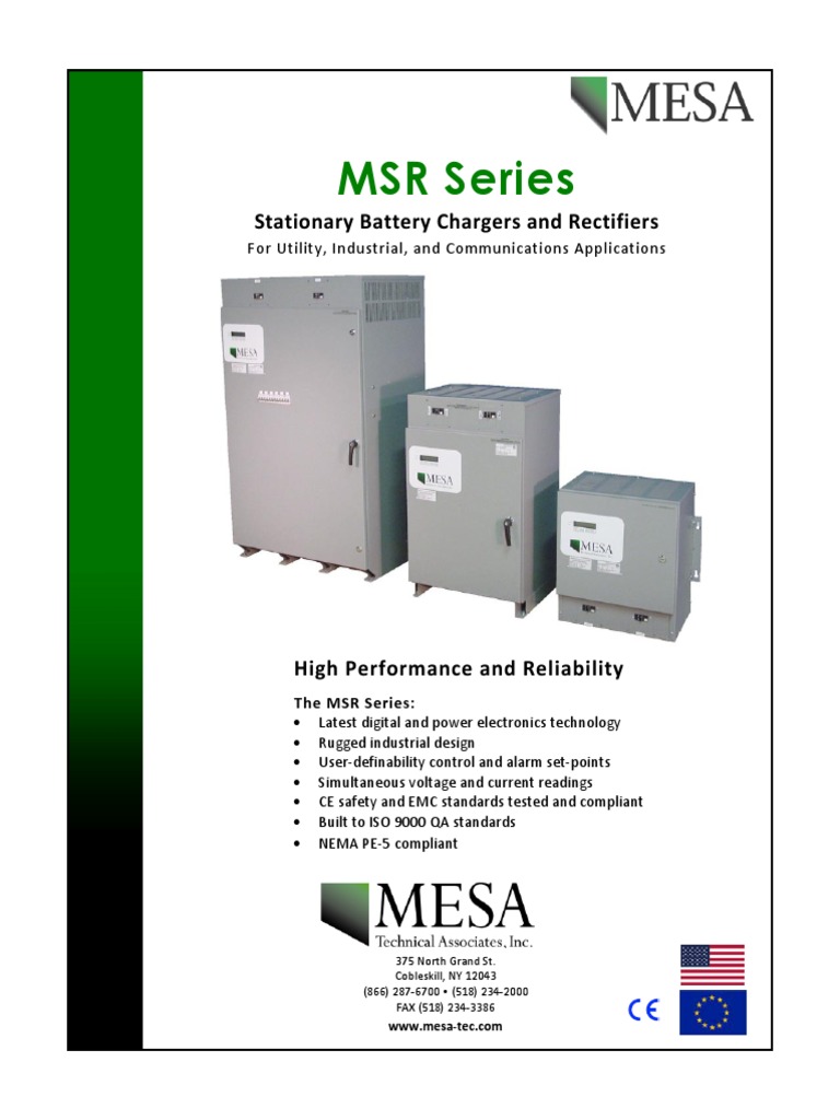 MESA MSR Series Battery Charge Brochure For Greenfield Sites | PDF ...