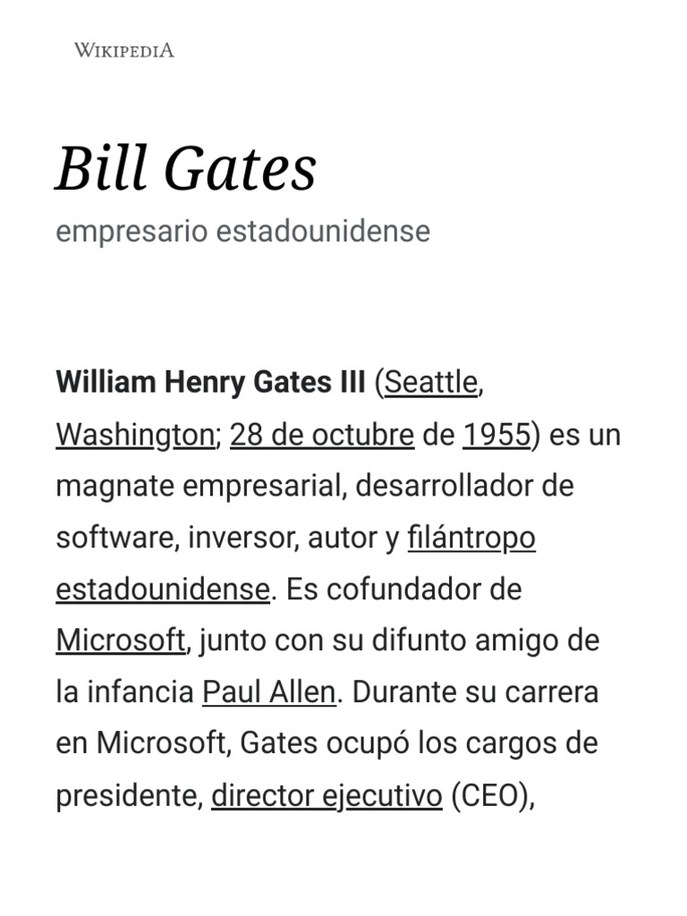 Image Result For Bill Gates Wikipedia La Enciclopedia Libre