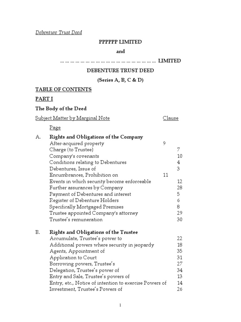 Debenture Trust Deed Guide | PDF | Mortgage Law | Real Estate Law