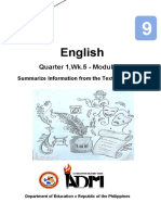 English9 q1 Mod3 SummarizeInformationFromTheTextListened v3