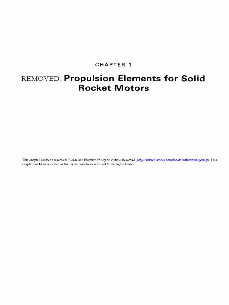 Solid Rocket Motor Propulsion Elements | PDF