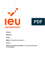 Formulación Del Diseño de Investigación