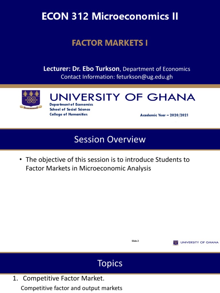 Understanding Factor Markets in Microeconomics | PDF | Labour Economics ...