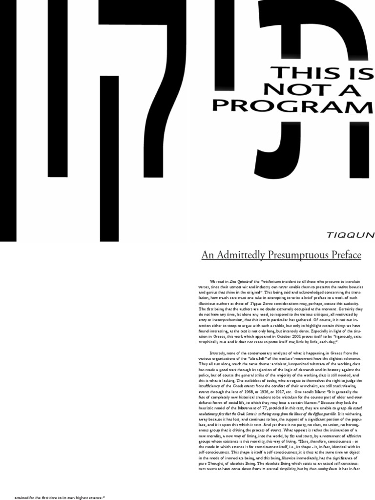 Tiqqun This is Not a Program (Semiotext(e) Intervention) (2011