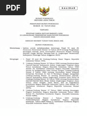 Standar Harga Satuan Barang Jasa THN Anggaran 2023 | PDF