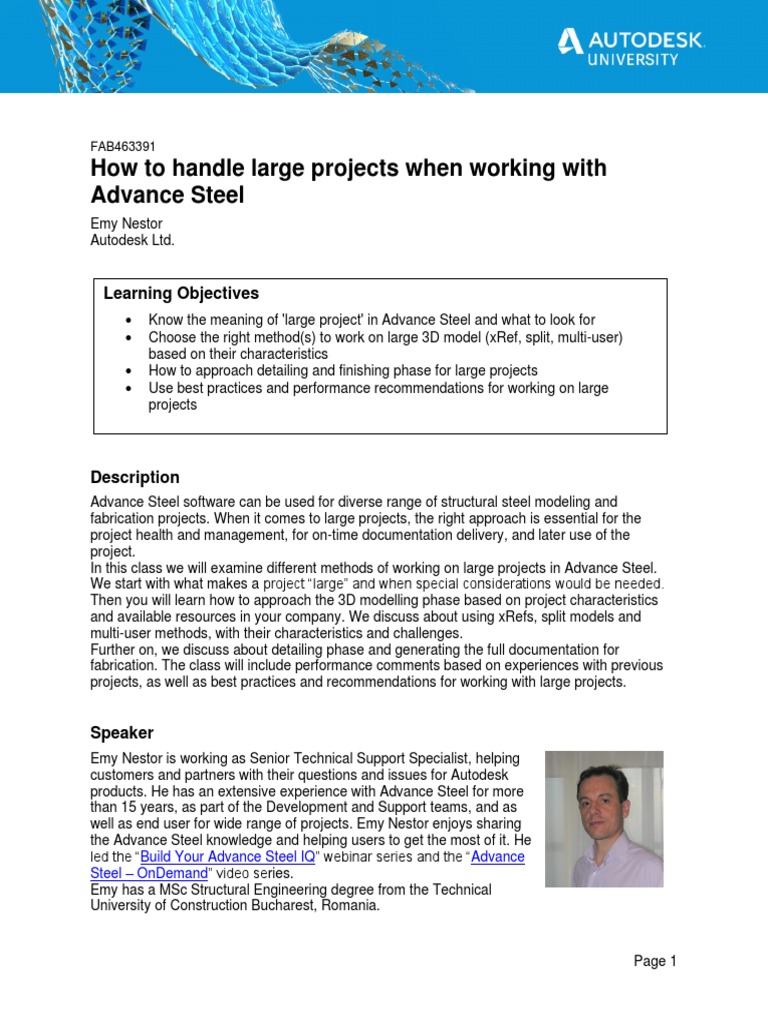 Managing Large Steel Fabrication Projects in Advance Steel Workflow Strategies and Best