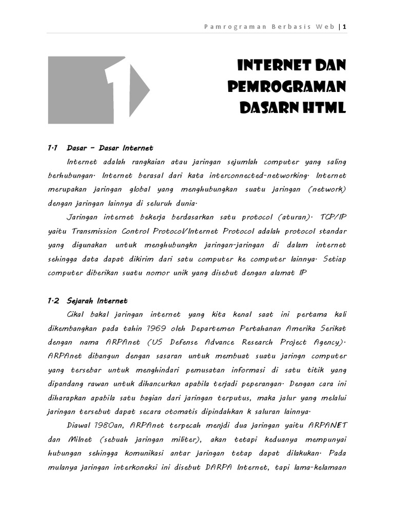 Dasar Internet dan Pemrograman HTML | PDF