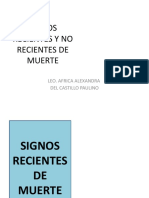 Signos Recientes y No Recientes de Muerte