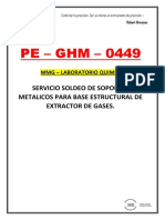 PE - GHM - 0449: Servicio Soldeo de Soportes Metalicos para Base Estructural de Extractor de Gases