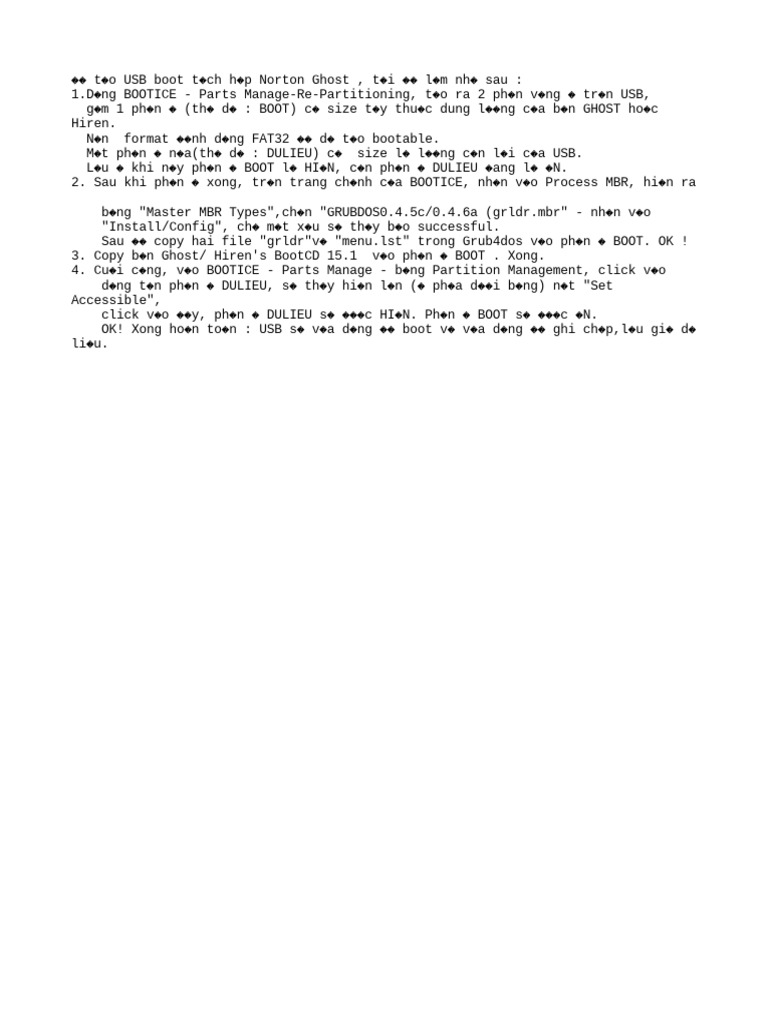 Cach tao boot va tich hop ghost tren usb pdf