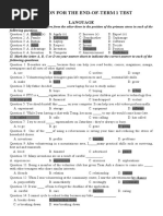 REVISION FOR THE END-OF-TERM TEST English 10 Global Success