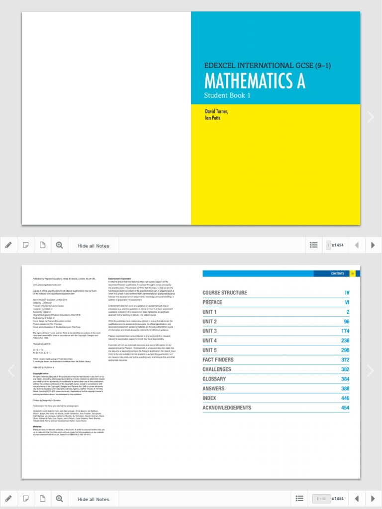 Edexcel International GCSE (9-1) Mathematics A Student Book 1 | PDF ...