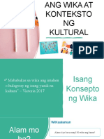 Ang Wika at Konteksto NG Kultural