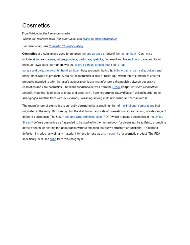 Cosmetics | PDF