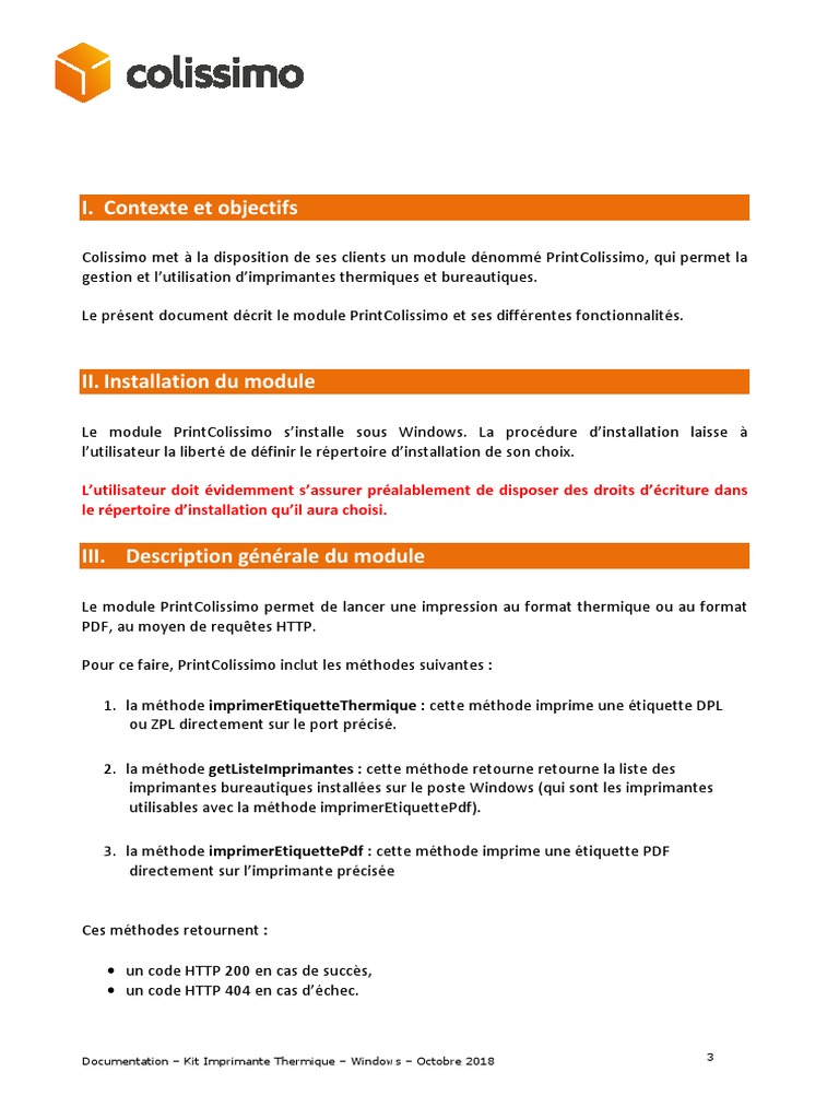 Documentation - Utilisation Colissimo3 PDF | PDF