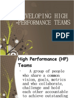 Developing High - Teams: Performance