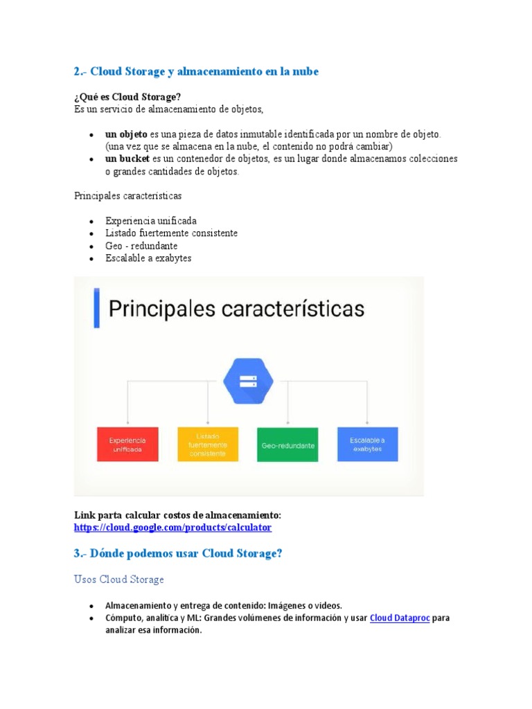 Curso de Almacenamiento en La Nube Con Google Cloud | PDF | Computación ...